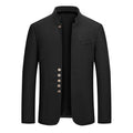 Veste homme en tweed de laine col mandarin Zhongshan pour un look raffiné urbain - IVOIRART.COM