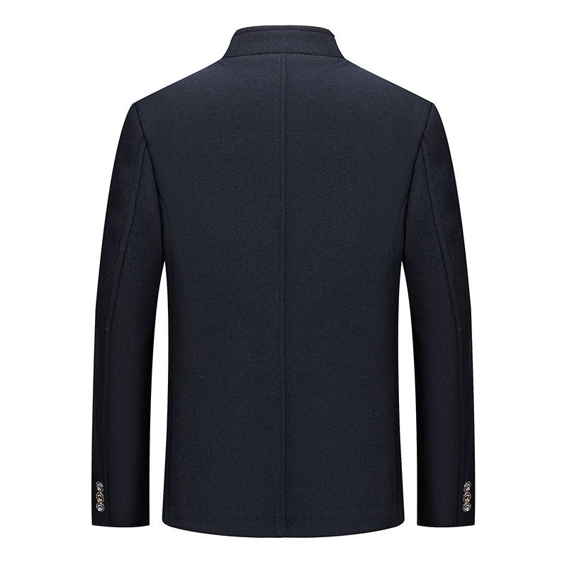 Veste homme en tweed de laine col mandarin Zhongshan pour un look raffiné urbain - IVOIRART.COM