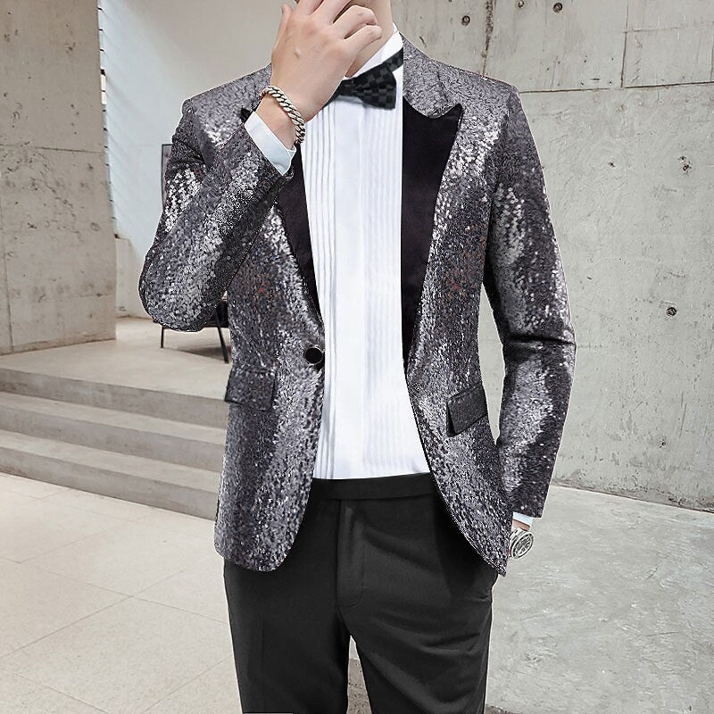 Veste Homme Personnalisée à Paillettes Tendance pour Élégance Masculine - IVOIRART.COM