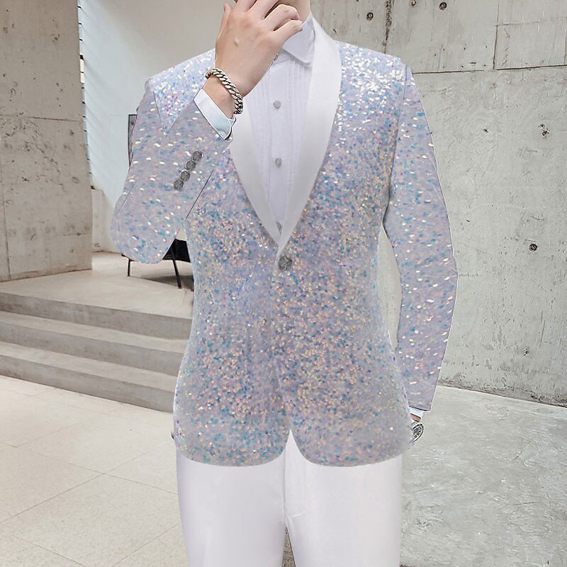 Veste Homme Personnalisée à Paillettes Tendance pour Élégance Masculine - IVOIRART.COM