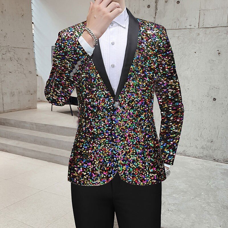 Veste Homme Personnalisée à Paillettes Tendance pour Élégance Masculine - IVOIRART.COM