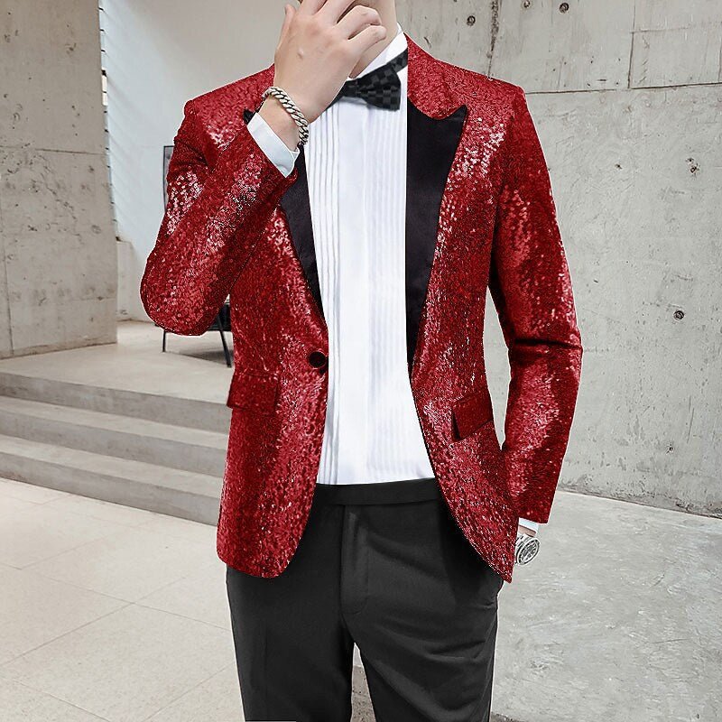 Veste Homme Personnalisée à Paillettes Tendance pour Élégance Masculine - IVOIRART.COM