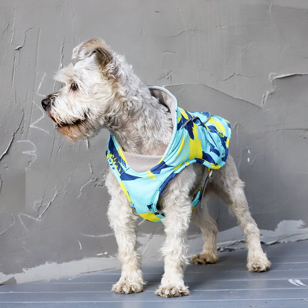 Veste imperméable réfléchissante pour chien avec cordon de traction en coton - IVOIRART.COM