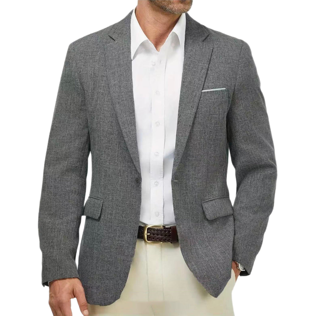 Veste légère décontractée pour homme style italien, été, tissu lin ajusté - IVOIRART.COM