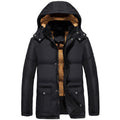 Veste matelassée en velours pour homme, hiver, style ample et capuche - IVOIRART.COM