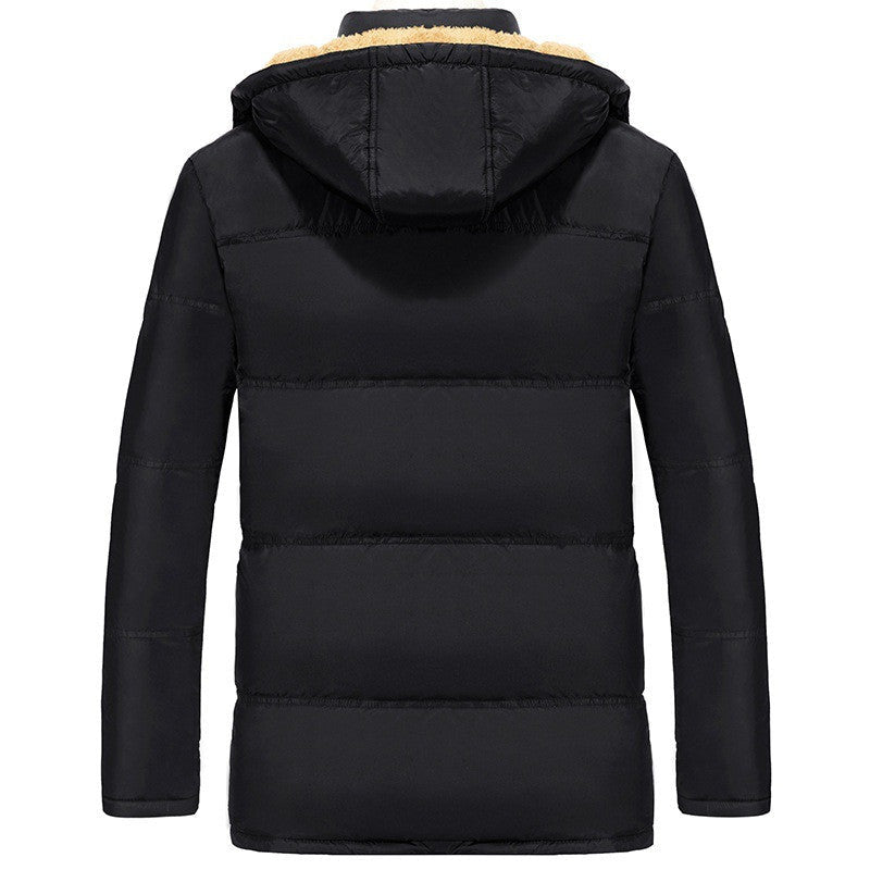 Veste matelassée en velours pour homme, hiver, style ample et capuche - IVOIRART.COM