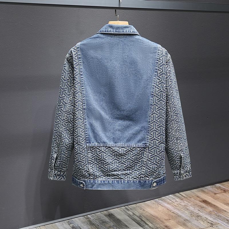 Veste Patchwork en Denim pour Homme, Haut Décontracté Style Unique - IVOIRART.COM