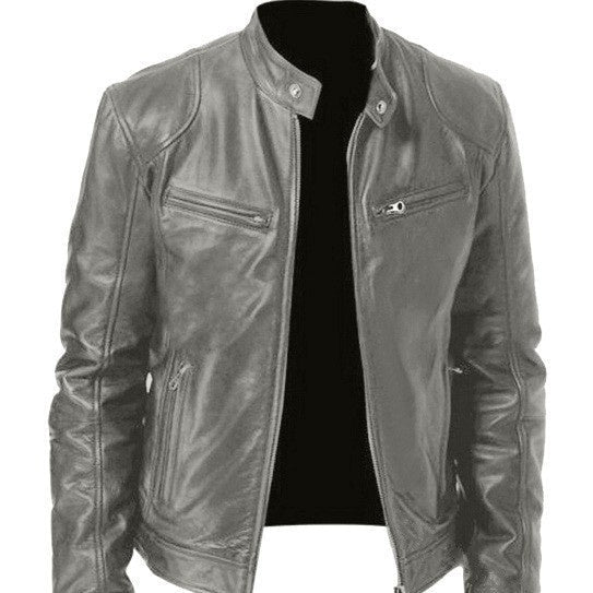 Veste Slim en Cuir PU - Blouson Simili Cuir Moderne pour Homme et Femme - Ajusté - IVOIRART.COM