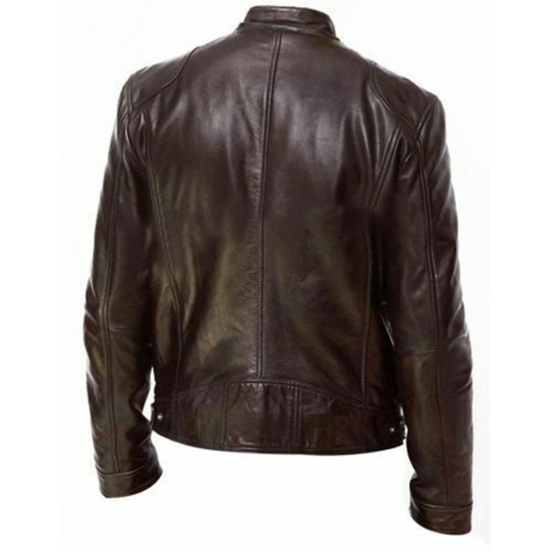 Veste Slim en Cuir PU - Blouson Simili Cuir Moderne pour Homme et Femme - Ajusté - IVOIRART.COM