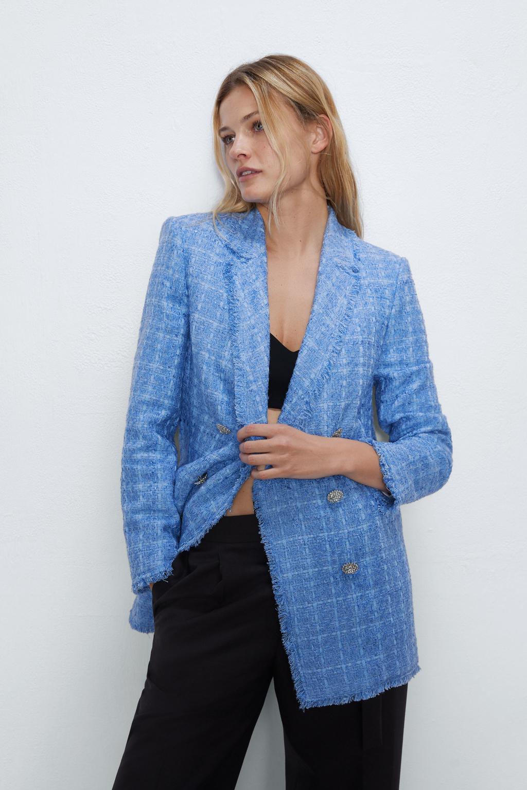 Veste tailleur en tweed à carreaux style parfumé petite nouvelle pour femme chic - IVOIRART.COM