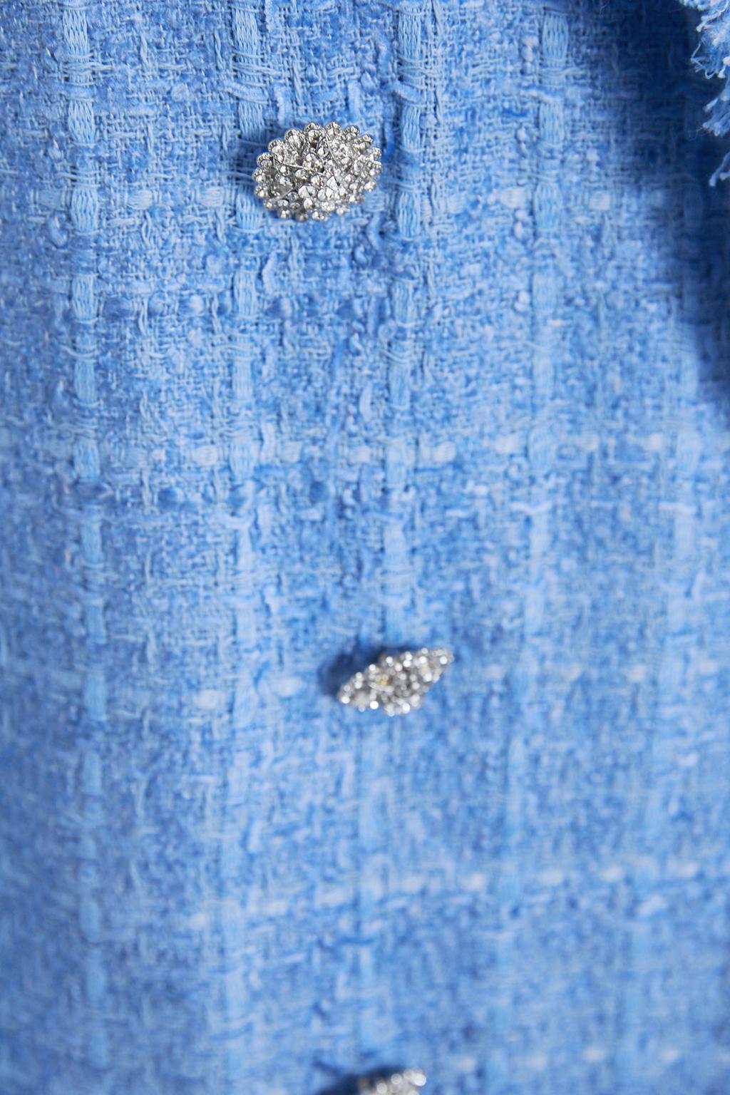 Veste tailleur en tweed à carreaux style parfumé petite nouvelle pour femme chic - IVOIRART.COM