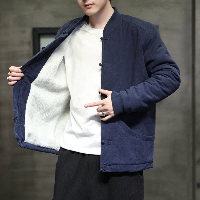 Veste tendance doublure en laine d'agneau avec coton et lin, grande taille - IVOIRART.COM