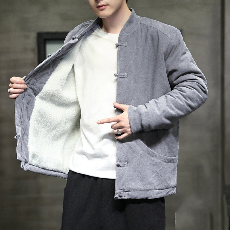 Veste tendance doublure en laine d'agneau avec coton et lin, grande taille - IVOIRART.COM