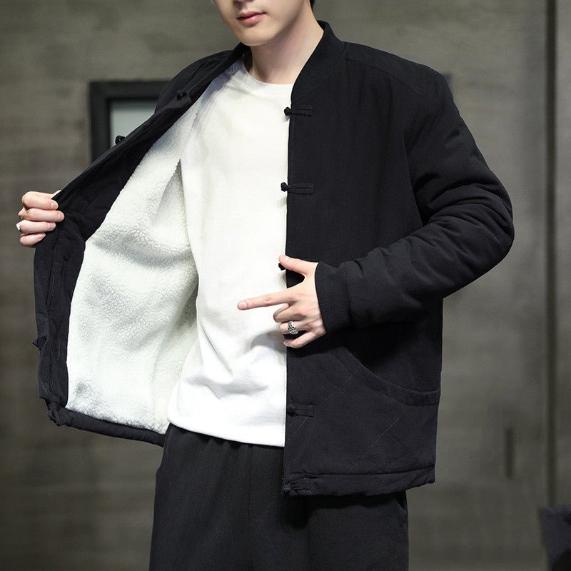 Veste tendance doublure en laine d'agneau avec coton et lin, grande taille - IVOIRART.COM