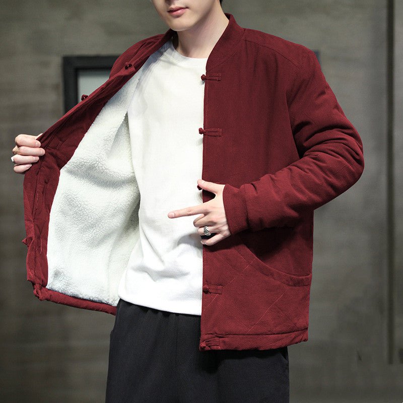 Veste tendance doublure en laine d'agneau avec coton et lin, grande taille - IVOIRART.COM