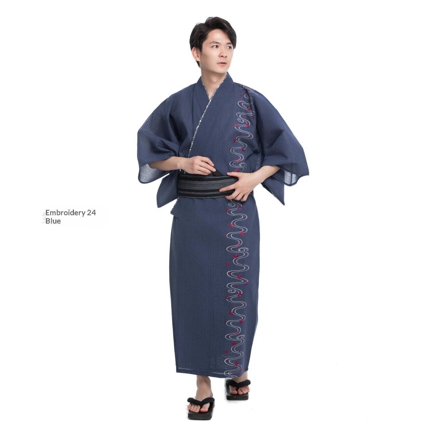Vêtement traditionnel japonais élégant et frais : le Kimono authentique homme coton - IVOIRART.COM