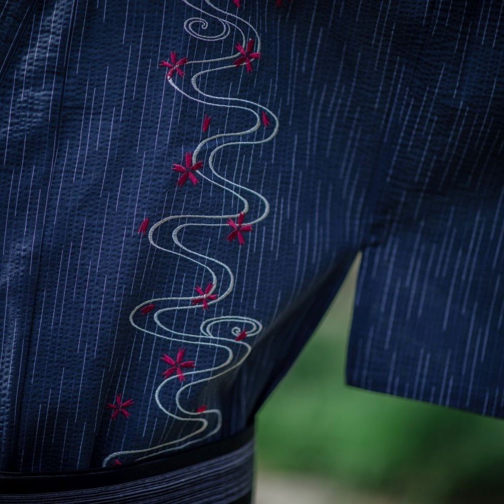 Vêtement traditionnel japonais élégant et frais : le Kimono authentique homme coton - IVOIRART.COM