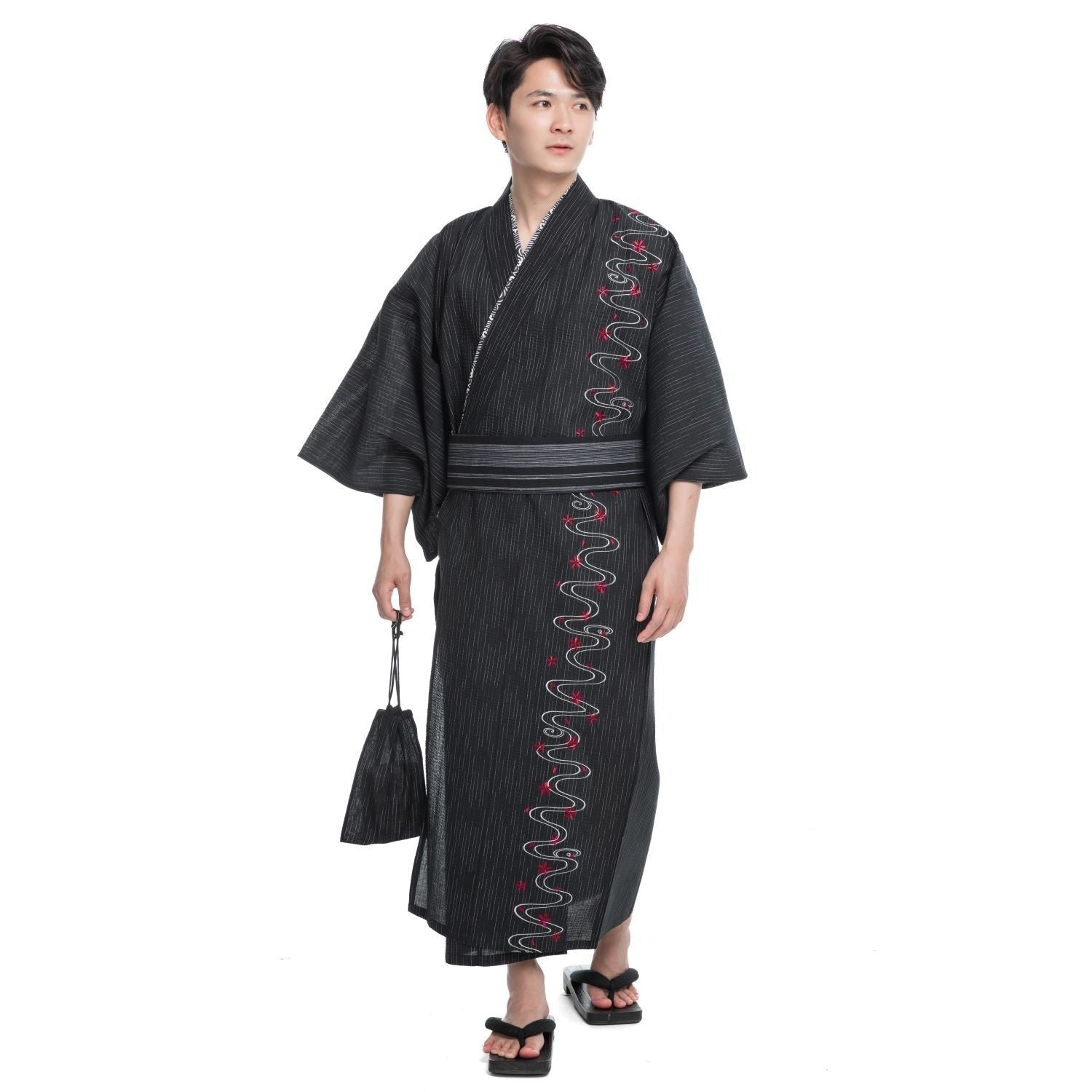 Vêtement traditionnel japonais élégant et frais : le Kimono authentique homme coton - IVOIRART.COM