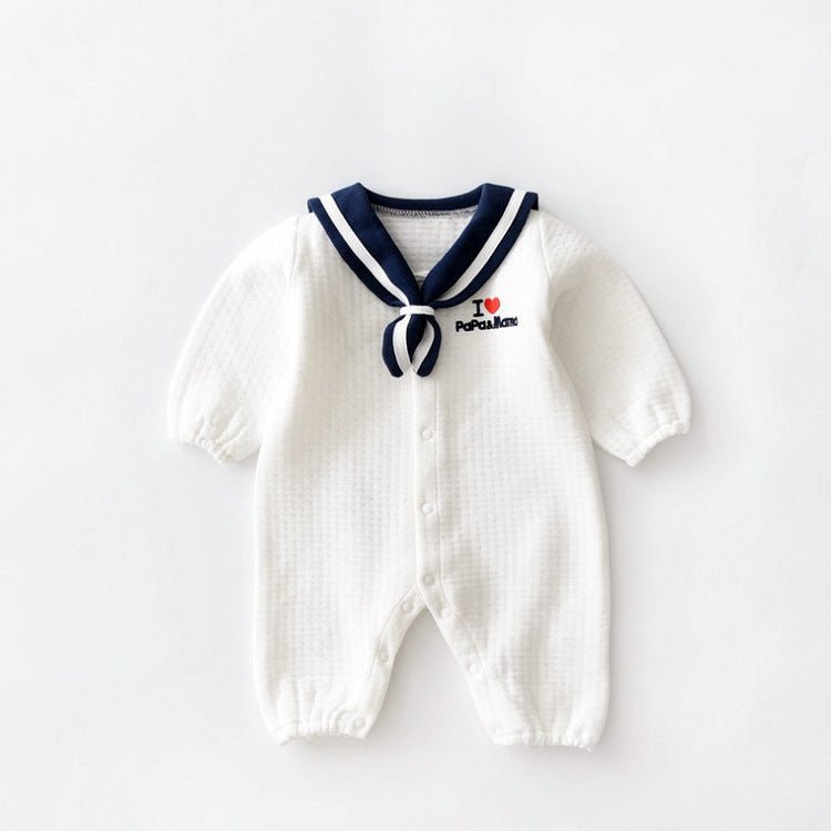 Vêtements Bébé Style Marin Tenue Nouveau-né Body Manches Longues Coton - IVOIRART.COM