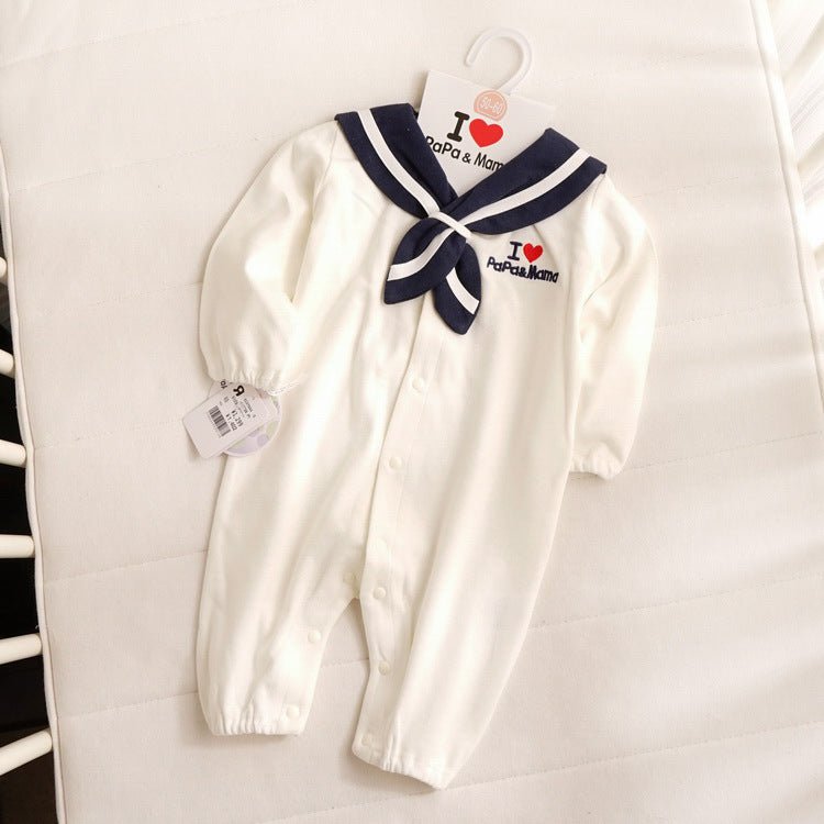 Vêtements Bébé Style Marin Tenue Nouveau-né Body Manches Longues Coton - IVOIRART.COM