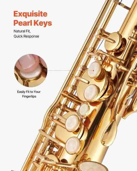 Professional B Flat Saxophone with Carrying Case - Beginner Tenor Saxophone Kit - IVOIRART.COM