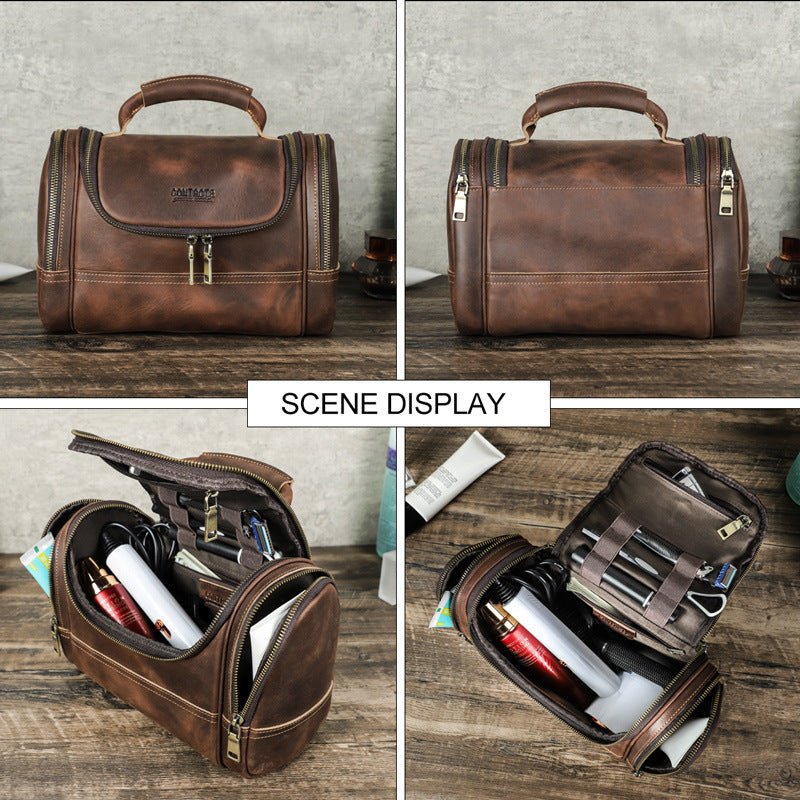 Vintage Cowhide Multi-Training Bag Portable Pouch - IVOIRART.COM
