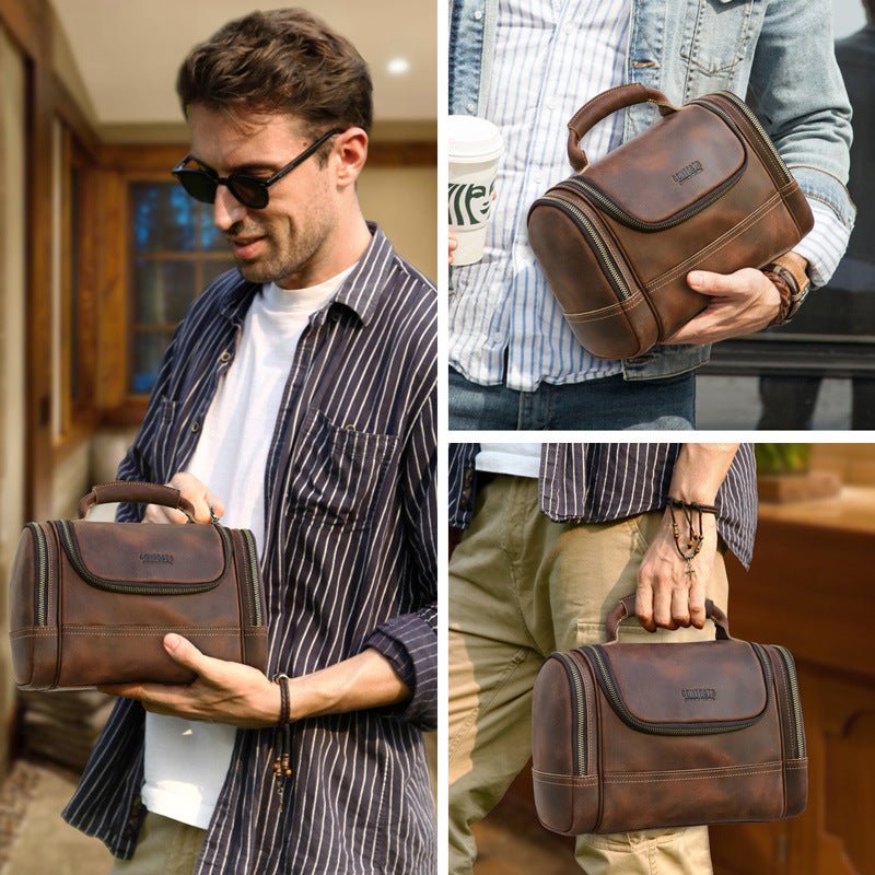 Vintage Cowhide Multi-Training Bag Portable Pouch - IVOIRART.COM