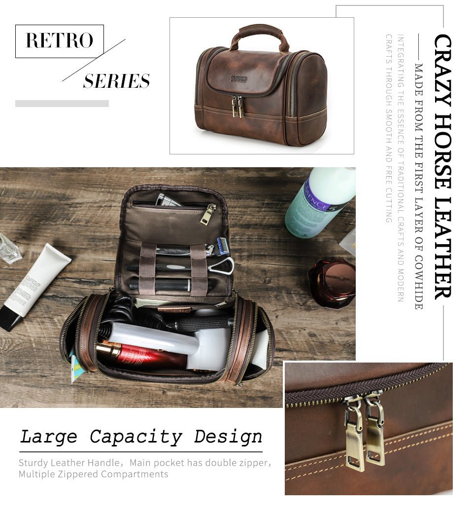 Vintage Cowhide Multi-Training Bag Portable Pouch - IVOIRART.COM