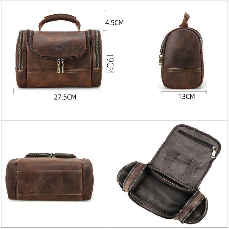 Vintage Cowhide Multi-Training Bag Portable Pouch - IVOIRART.COM