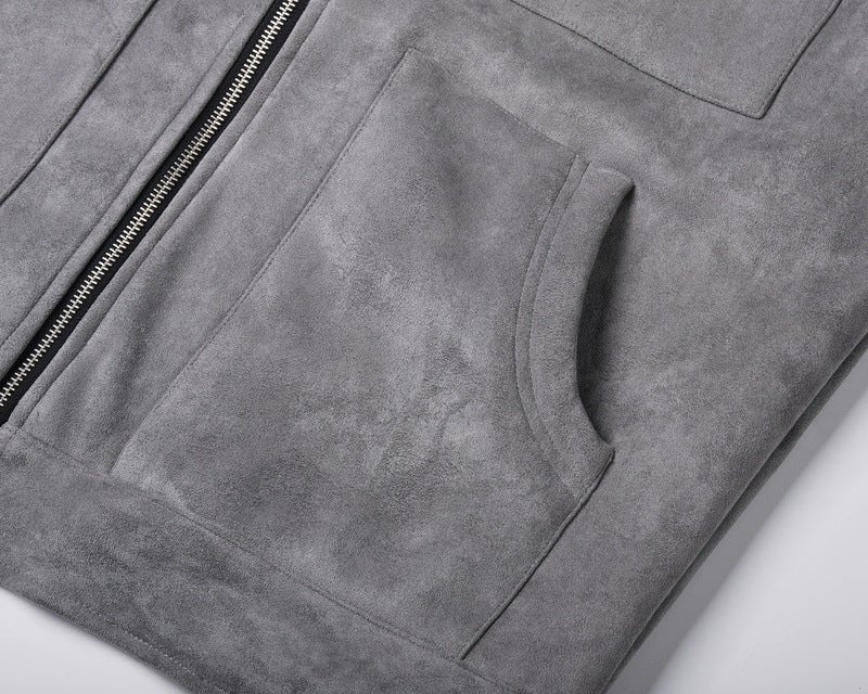 Vintage Solid Deerskin Multi-Pocket Zip Jacket - IVOIRART.COM