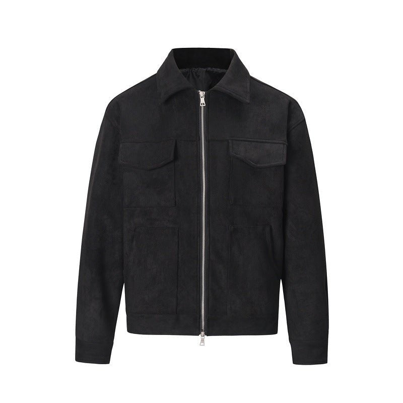 Vintage Solid Deerskin Multi-Pocket Zip Jacket - IVOIRART.COM