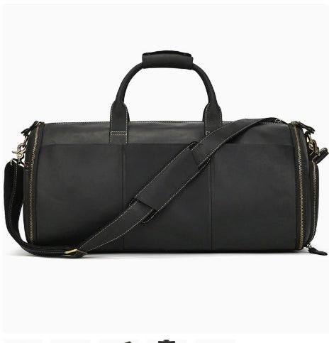 Vintage Travel Bag Multifunctional Leather Duffle Bag Folding - IVOIRART.COM