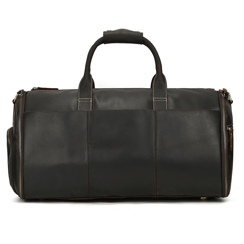 Vintage Travel Bag Multifunctional Leather Duffle Bag Folding - IVOIRART.COM