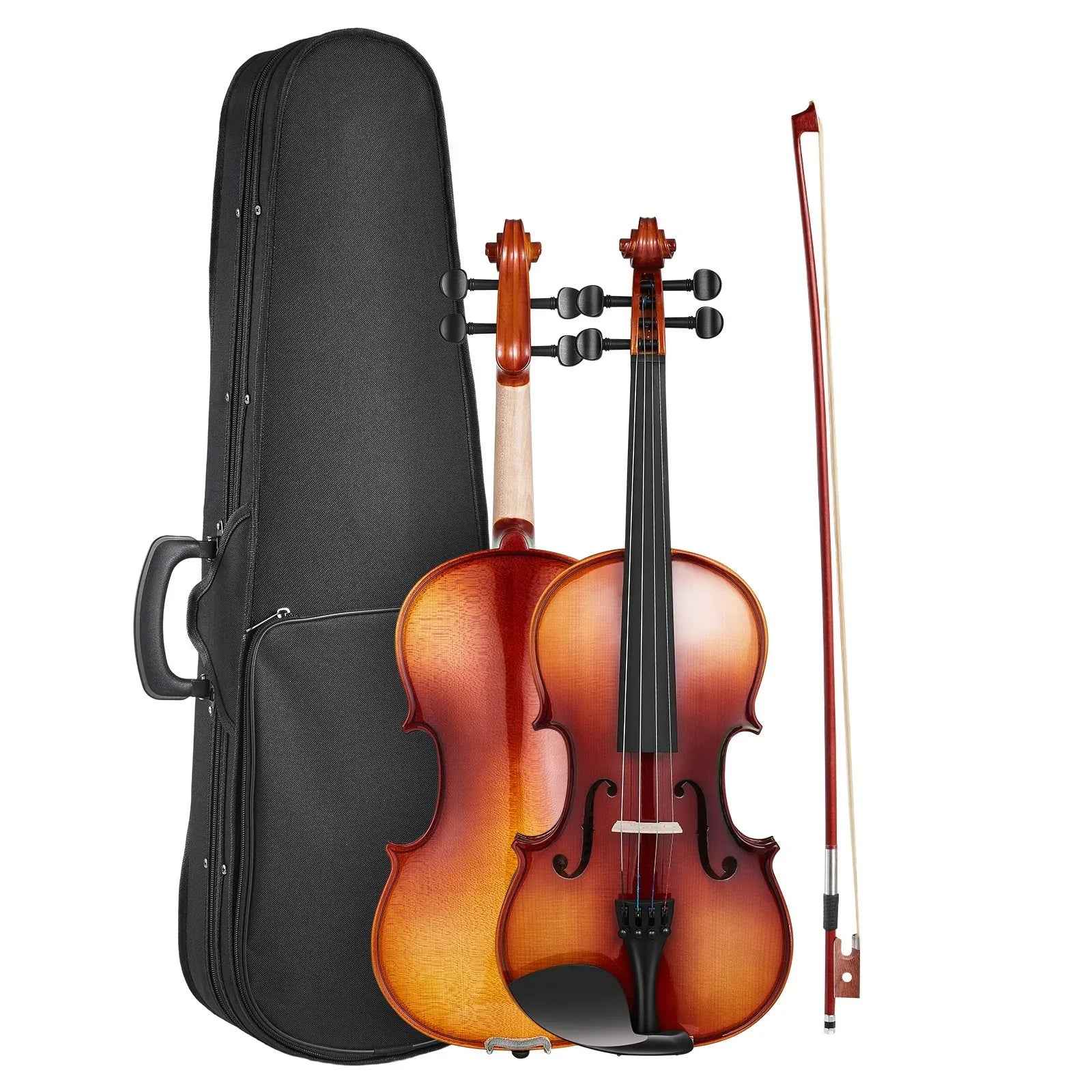 Violon 4/4 Taille Pleine pour Adultes, Ensemble Violon Débutants avec Étui Rigide, Colophane, Archet, Repose - Épaules, Chevalet, Cordes Supplémentaires, Instrument Bois Massif Professionnel (Brun Brillant) - IVOIRART.COM