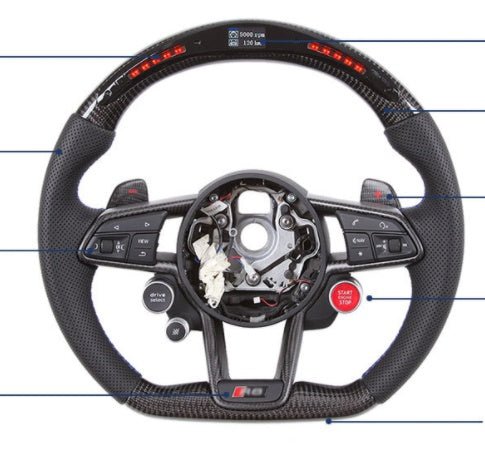 Volant sport LED en fibre de carbone Thong pour conduite dynamique et élégante - IVOIRART.COM