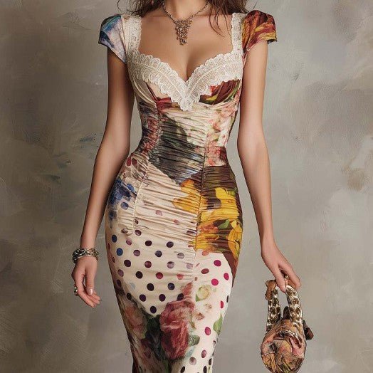 Waist-Cinching Figure-Flattering Asymmetric Evening Gown — Multicolor, Slim-Fit! - IVOIRART.COM