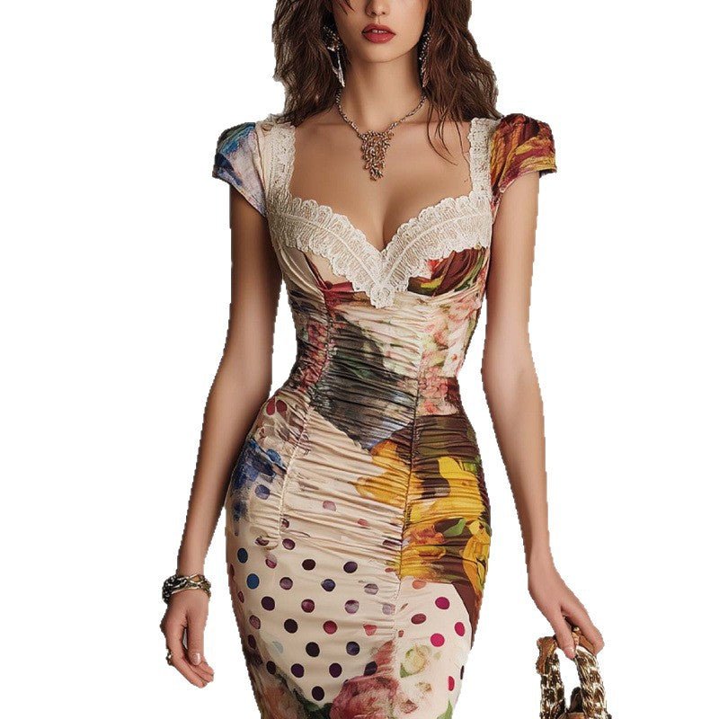 Waist-Cinching Figure-Flattering Asymmetric Evening Gown — Multicolor, Slim-Fit! - IVOIRART.COM