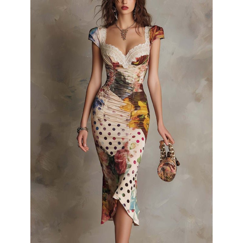 Waist-Cinching Figure-Flattering Asymmetric Evening Gown — Multicolor, Slim-Fit! - IVOIRART.COM