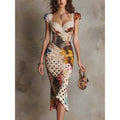 Waist-Cinching Figure-Flattering Asymmetric Evening Gown — Multicolor, Slim-Fit! - IVOIRART.COM