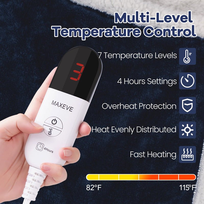 Wearable Electric Heated Blanket With Smart Temperature Control And Machine-washable - IVOIRART.COM