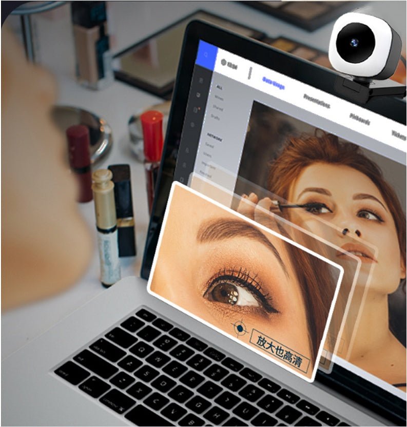 Webcam Full HD 2K avec Autofocus et Microphone pour PC Portable, Lumière d'Appui Intégrée - IVOIRART.COM