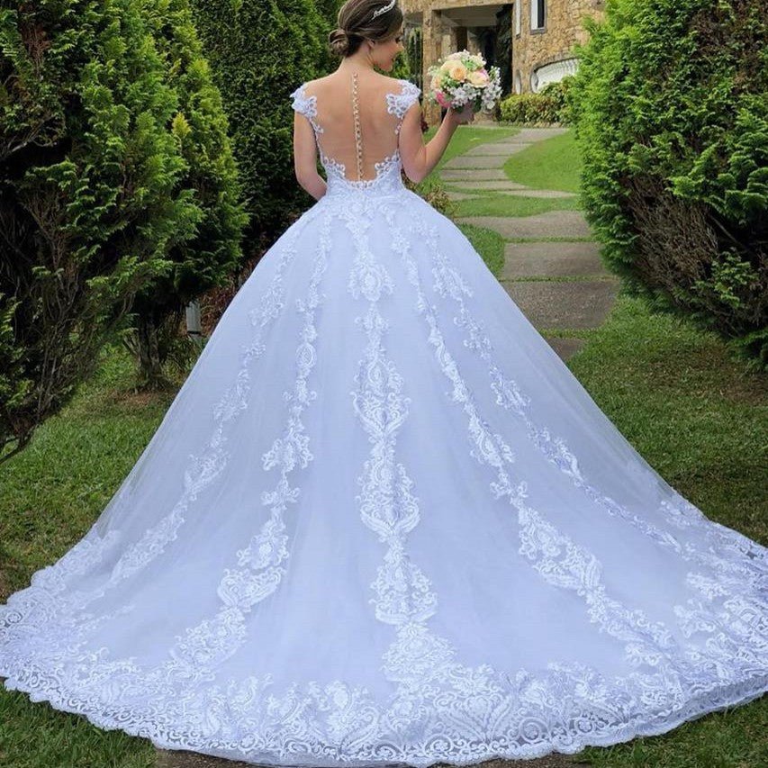 Wedding Dress White Vintage Lace Wedding Dress - IVOIRART.COM