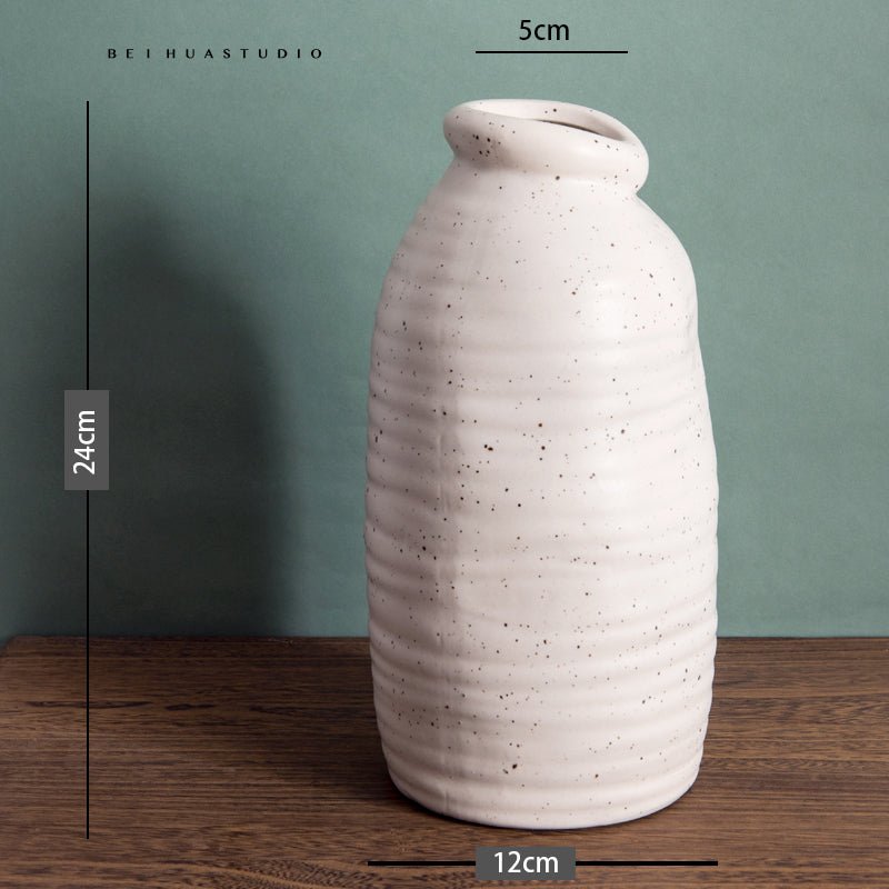 White Ceramic Vase Dry Flower Inserting Device - IVOIRART.COM