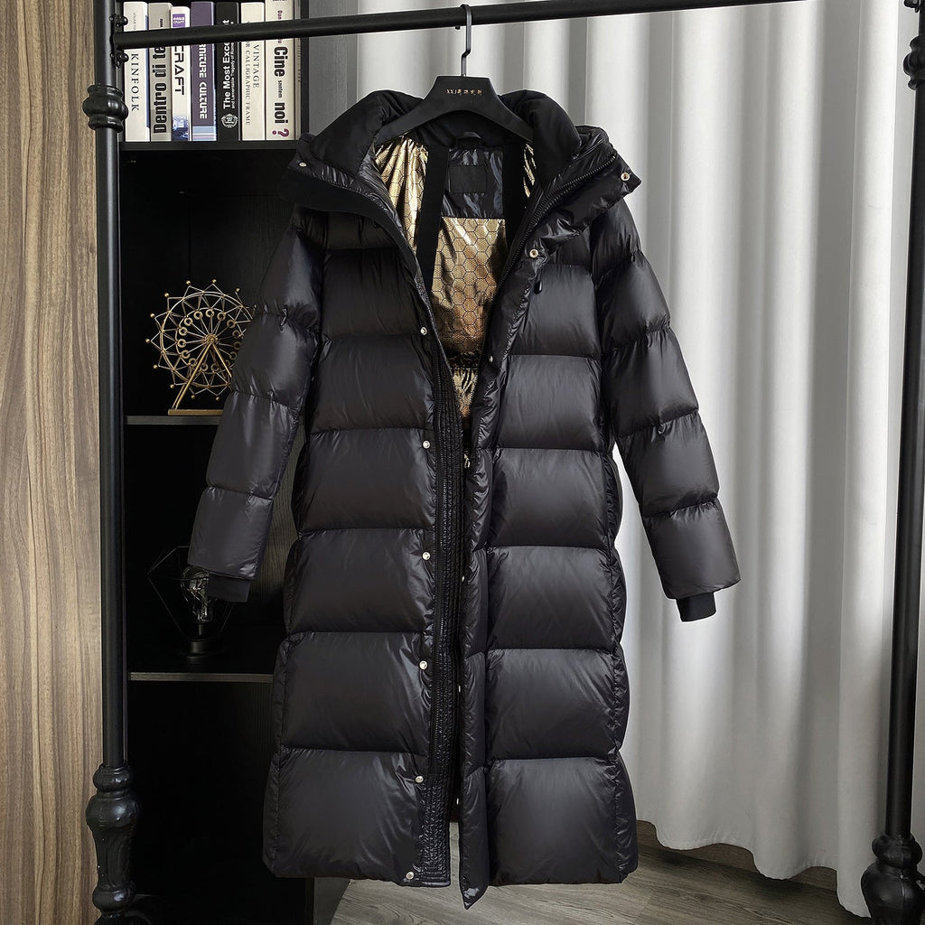 White Duck Down Mid-length Down Jacket Women - IVOIRART.COM