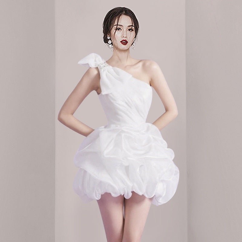 White French Style Short Temperament Banquet Birthday Party Dress - IVOIRART.COM
