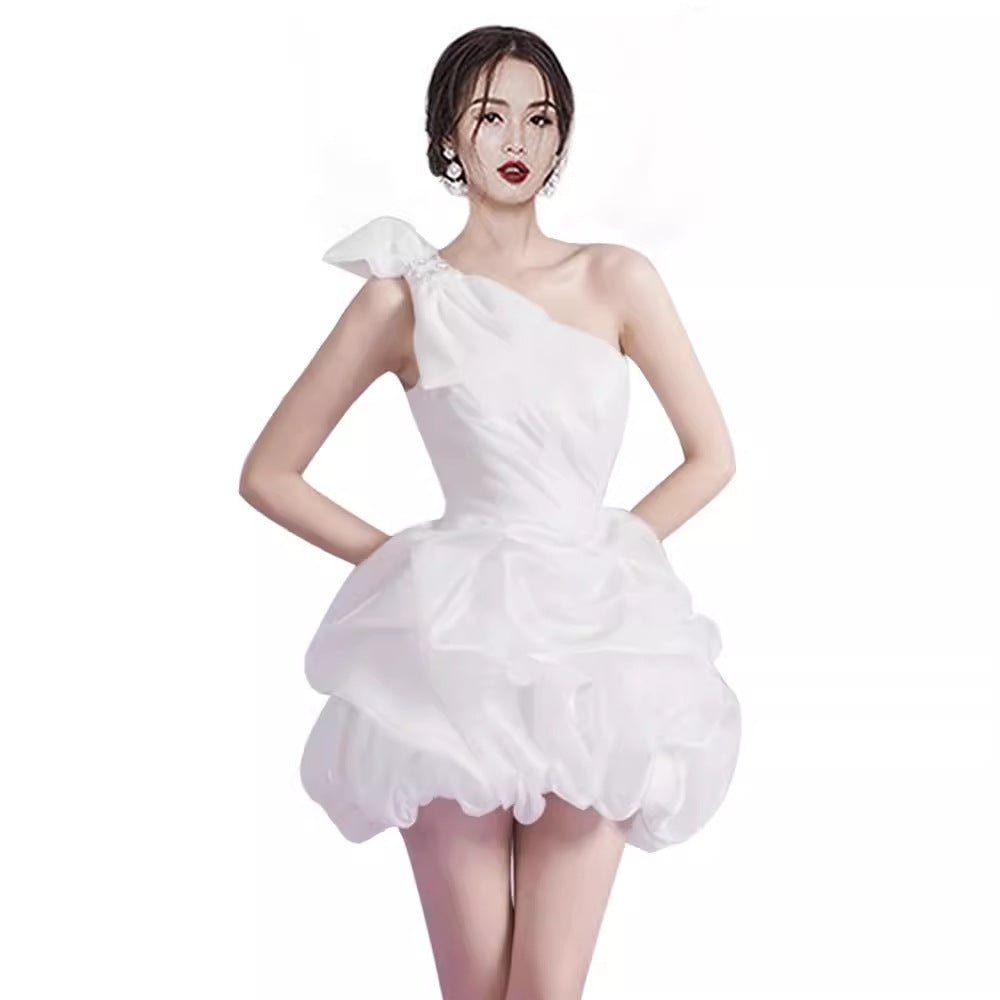 White French Style Short Temperament Banquet Birthday Party Dress - IVOIRART.COM