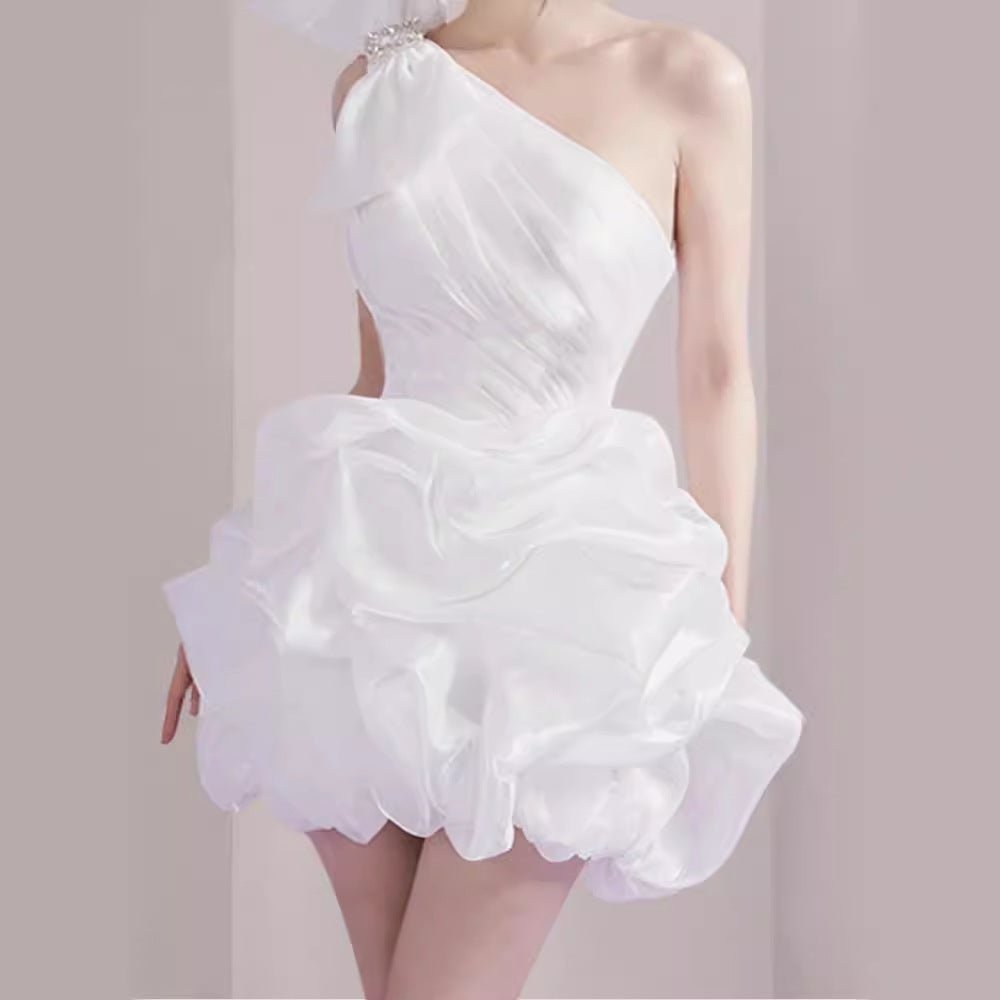 White French Style Short Temperament Banquet Birthday Party Dress - IVOIRART.COM