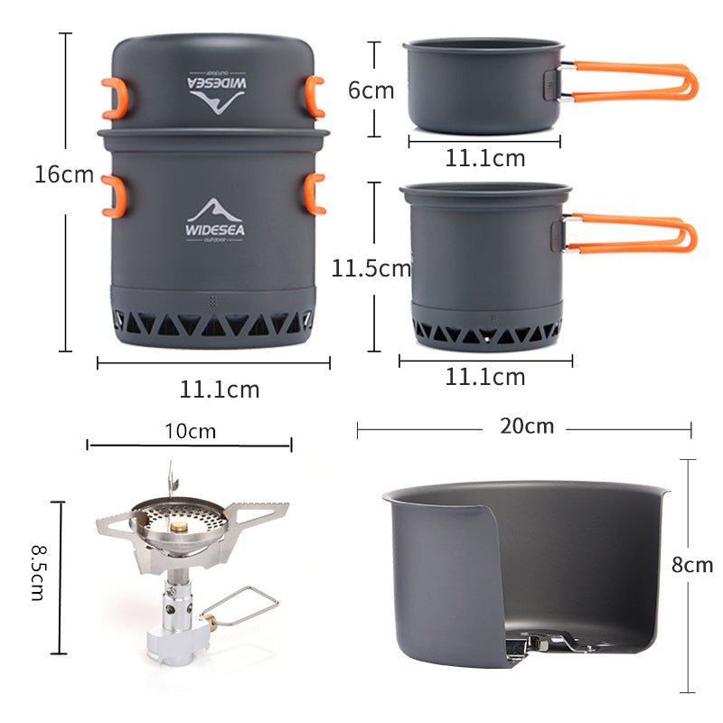 Widesea Outdoor Cookware Set Heat-Collecting Energy-Boosting Camping Cooking Gear - IVOIRART.COM