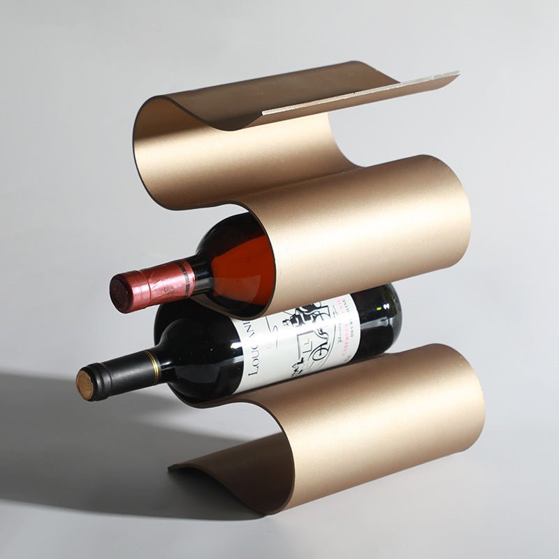 Wine Rack Storage Decoration Decoration Soft Decoration Model Room Bar Counter Wrought Iron Wine Rack Decoration - IVOIRART.COM