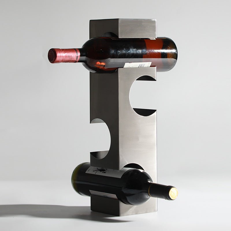 Wine Rack Storage Decoration Decoration Soft Decoration Model Room Bar Counter Wrought Iron Wine Rack Decoration - IVOIRART.COM